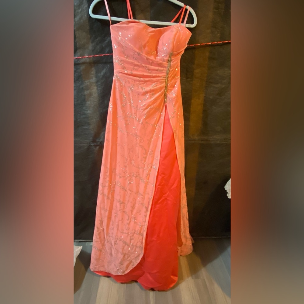 Prom long orange dress